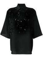 Valentino Lace Panel Oversized Blouse - Black