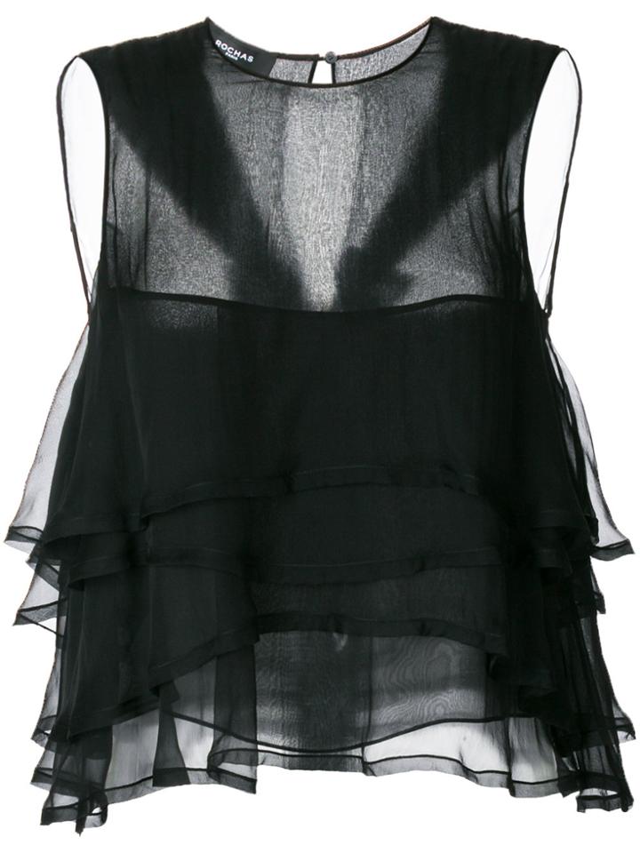 Rochas Frill-trim Blouse - Black