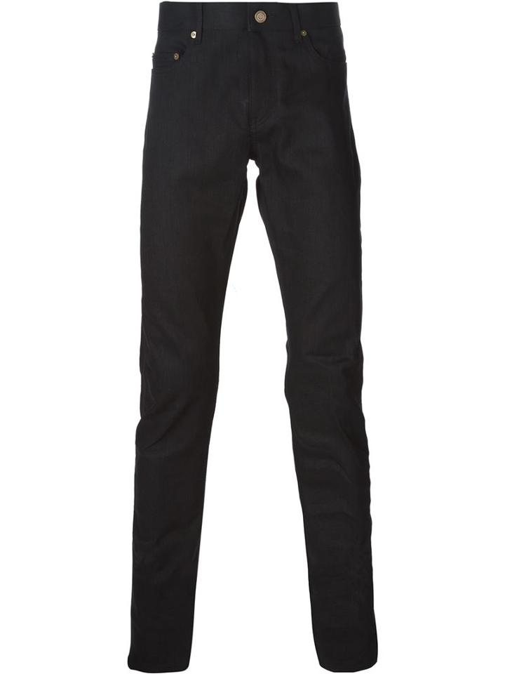 Saint Laurent Classic Slim Jeans, Men's, Size: 32, Black, Cotton/spandex/elastane
