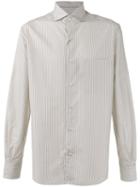 Loro Piana Alain Striped Shirt, Men's, Size: Xxl, White, Silk/cotton