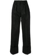 Msgm Pleated Cuffed Trousers - Black