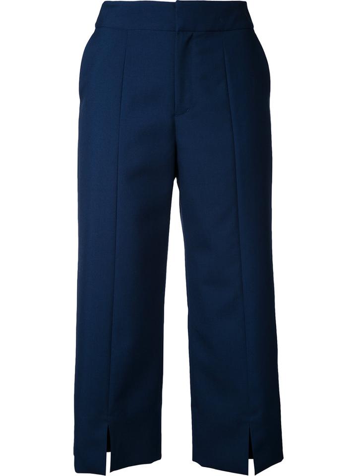 Le Ciel Bleu Straight Cropped Pants, Women's, Size: 32, Blue, Wool
