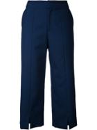 Le Ciel Bleu Straight Cropped Pants, Women's, Size: 32, Blue, Wool