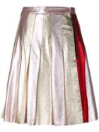 Sonia By Sonia Rykiel - Pleated Skirt - Women - Leather - 38, Grey, Leather