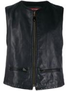 Giorgio Armani Pre-owned 1990's Zipped Leather Vest - Grey