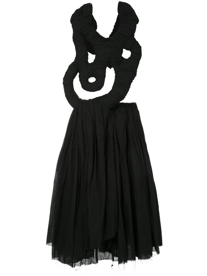 Comme Des Garçons Vintage Abstract Detail Draped Dress - Black