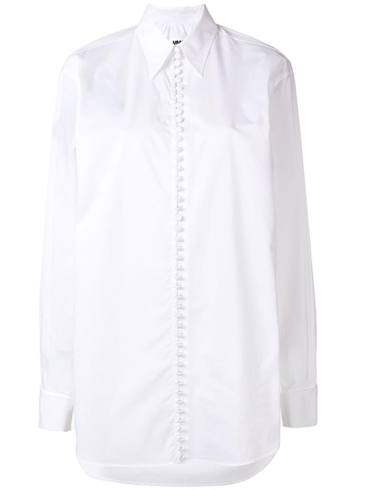 Mm6 Maison Margiela Buttoned Graphic Shirt - White