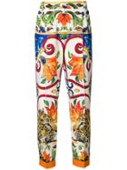 Dolce & Gabbana Leopard Print Cropped Trousers - Multicolour