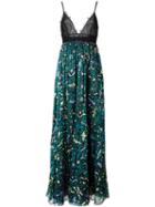 Valentino Printed Skirt Evening Dress, Women's, Size: 40, Black, Cotton/polyamide
