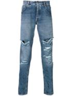 Overcome Distressed Slim Jeans - Blue