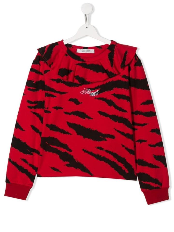 Philosophy Di Lorenzo Serafini Kids Teen Animal Print Sweatshirt - Red