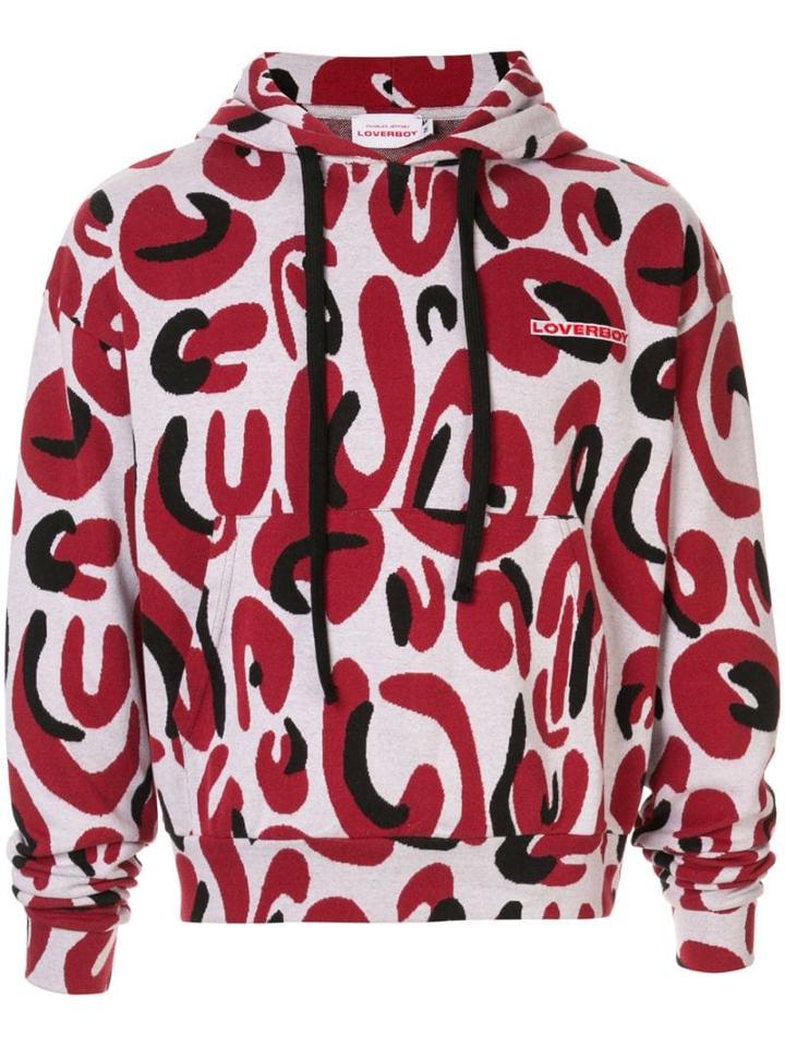 Charles Jeffrey Loverboy Abstract Print Hoodie - Red