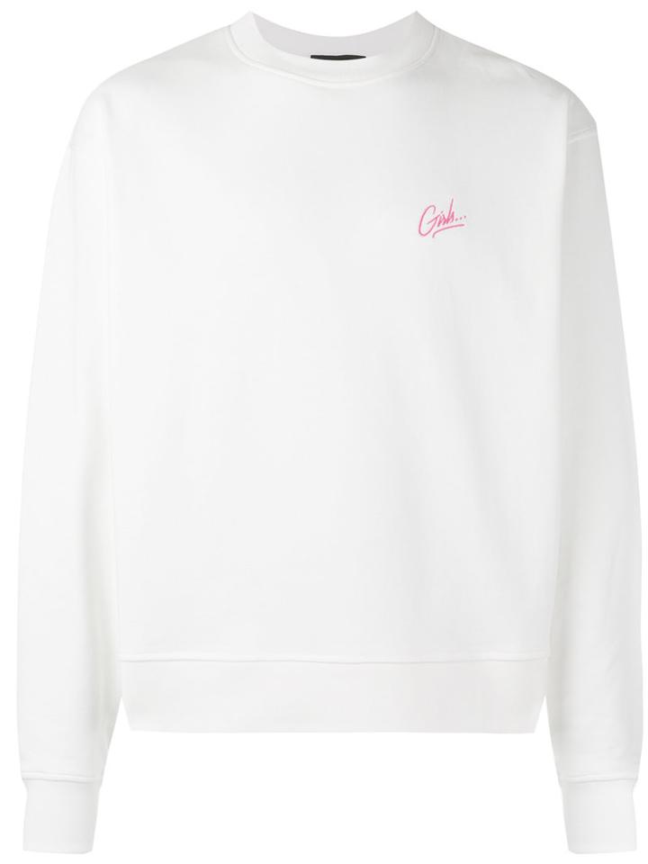 Alexander Wang Embroidered Sweatshirt, Men's, Size: 48, White, Cotton