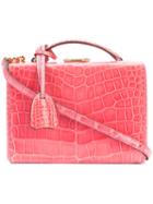 Mark Cross - Mini Crocodile Effect Trunk Shoulder Bag - Women - Leather - One Size, Pink/purple, Leather