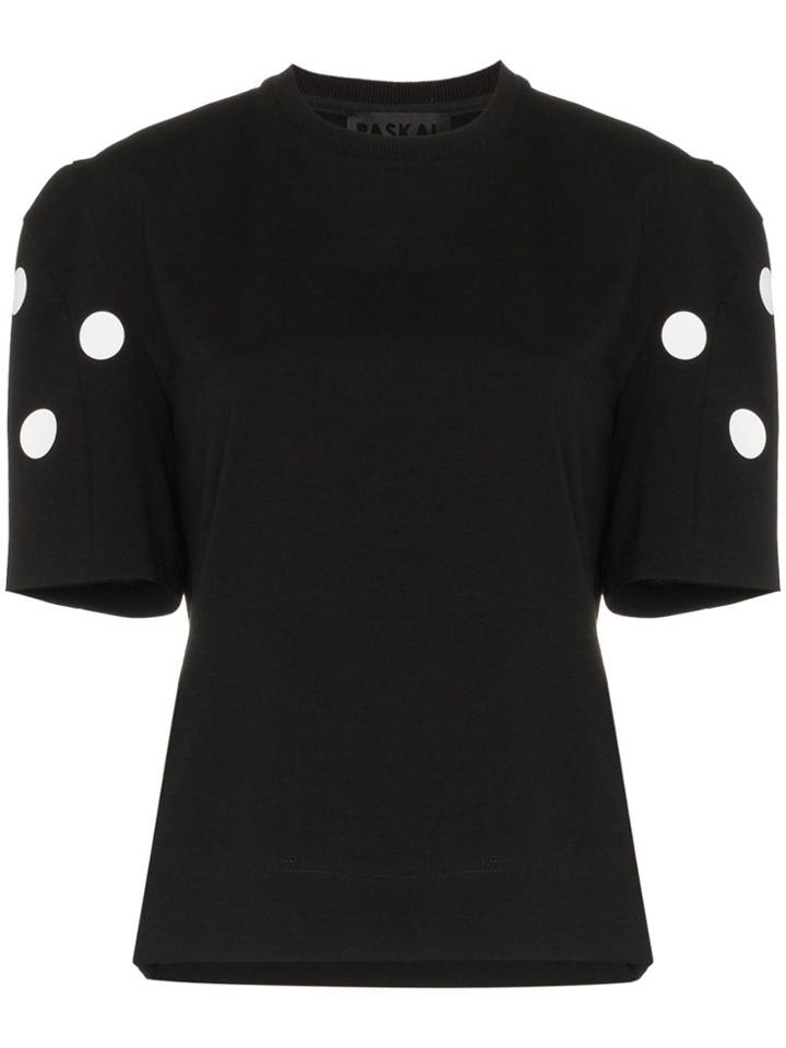Paskal Spotted Print Cotton T-shirt - Black