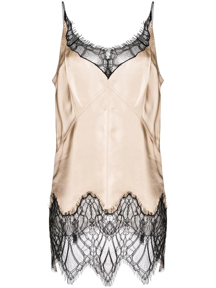 Helmut Lang Lace Detail Vest - Neutrals