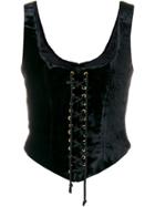 Moschino Vintage Lace-up Fitted Top - Black