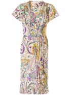 Etro Floral Print Gathered Dress - Multicolour