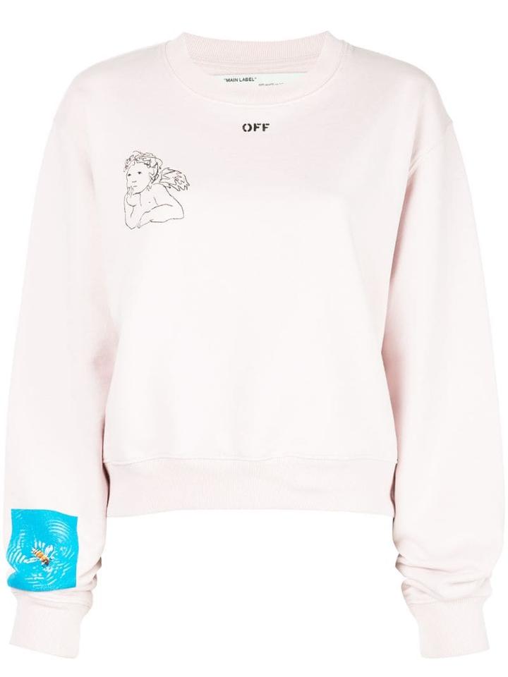 Off-white Cupid Print Sweatshirt - Pink