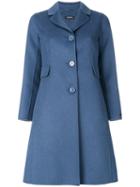 's Max Mara - Single Breasted Coat - Women - Silk/angora/virgin Wool - 36, Blue, Silk/angora/virgin Wool