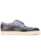 Etro Houndstooth Espadrille Brogues - Black