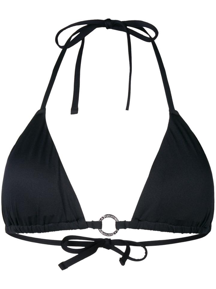 Ea7 Emporio Armani Triangle Bikini Top - Black