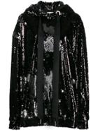 Marques'almeida Oversized Sequin Embellished Hoodie - Black