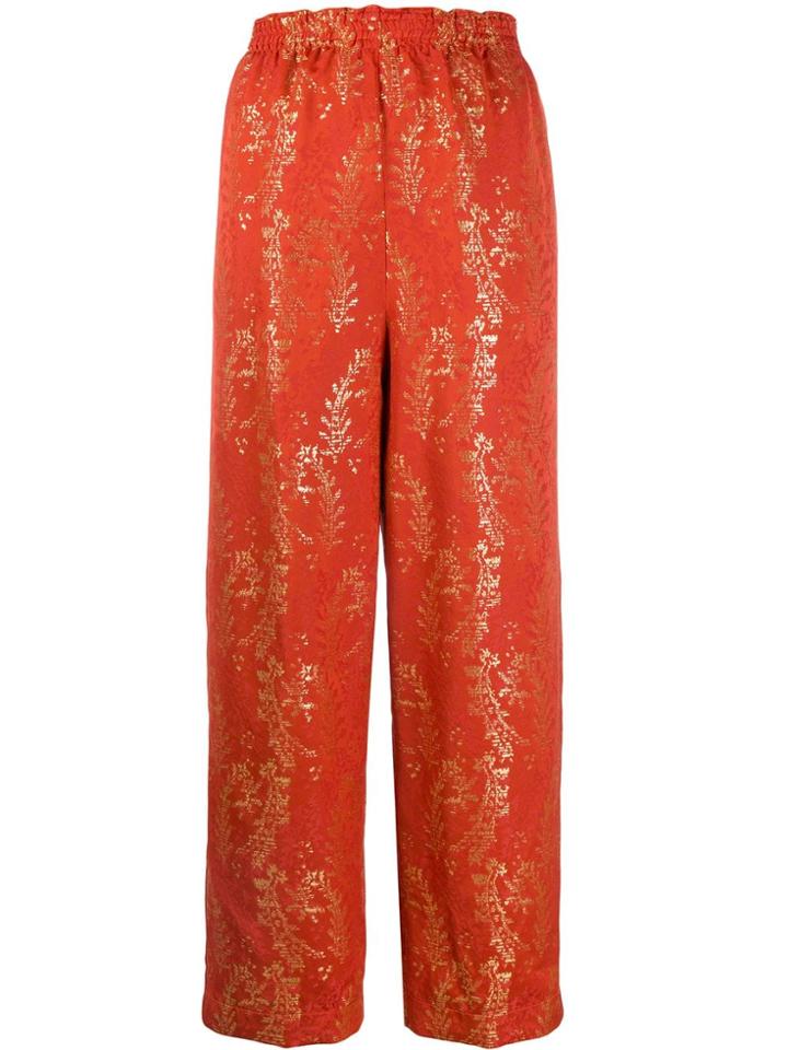 Forte Forte Foliage Print Trousers - Orange