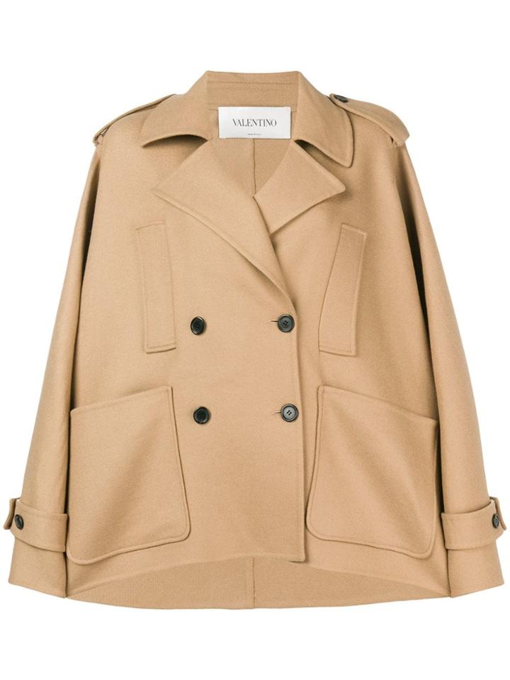 Valentino Double Breasted Coat - Nude & Neutrals