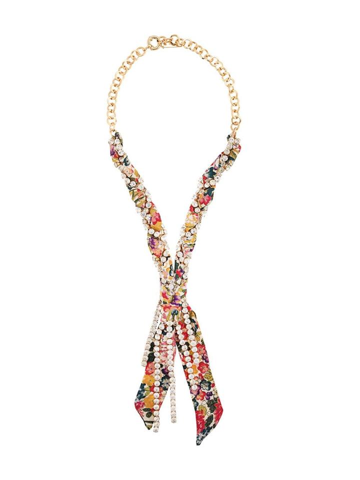 Etro Embellished Woven Fabric Necklace - Gold