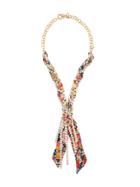 Etro Embellished Woven Fabric Necklace - Gold