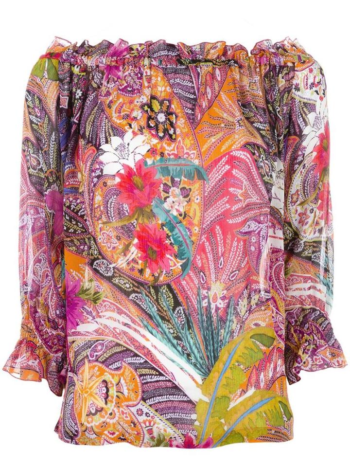 Etro Off The Shoulder Blouse, Women's, Size: 46, Viscose