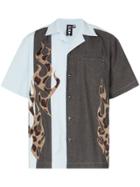 Liam Hodges Fireball Cotton Bowling Shirt - Blue