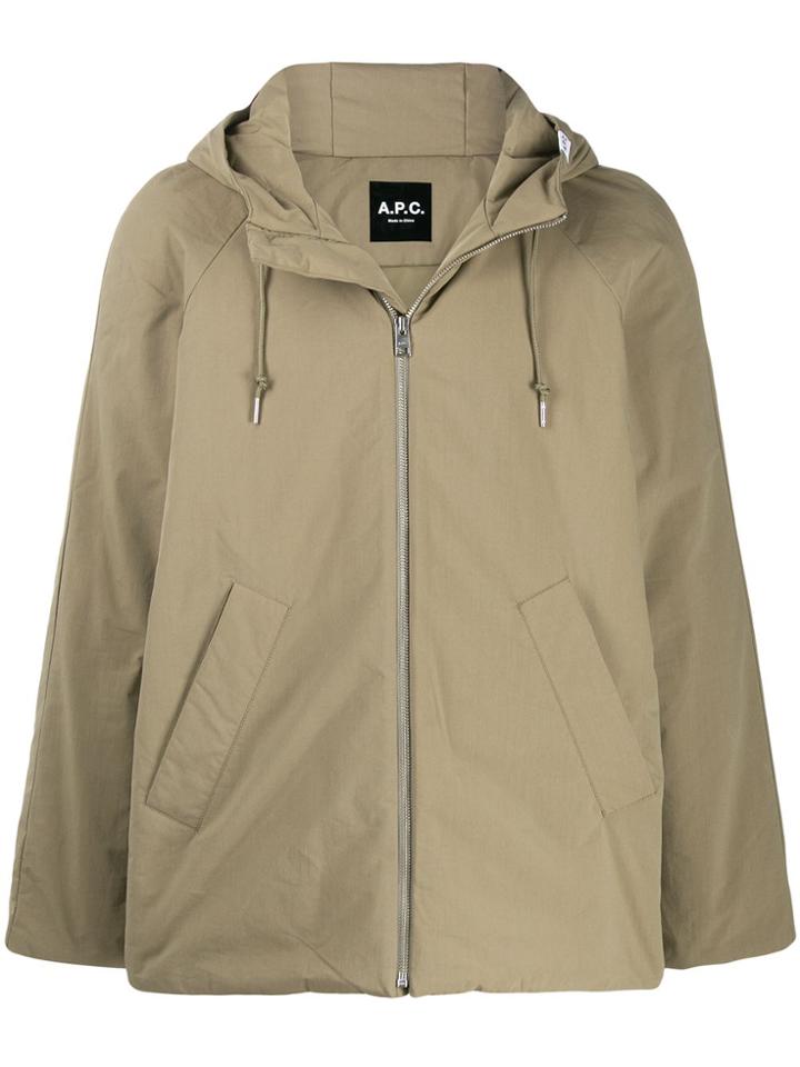 A.p.c. Hooded Zip-up Jacket - Green