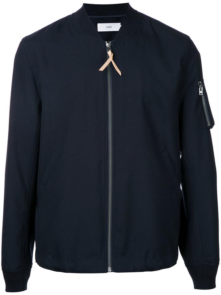 Closed Lightweight Bomber Jacket, Men's, Size: Medium, Blue, Wool
