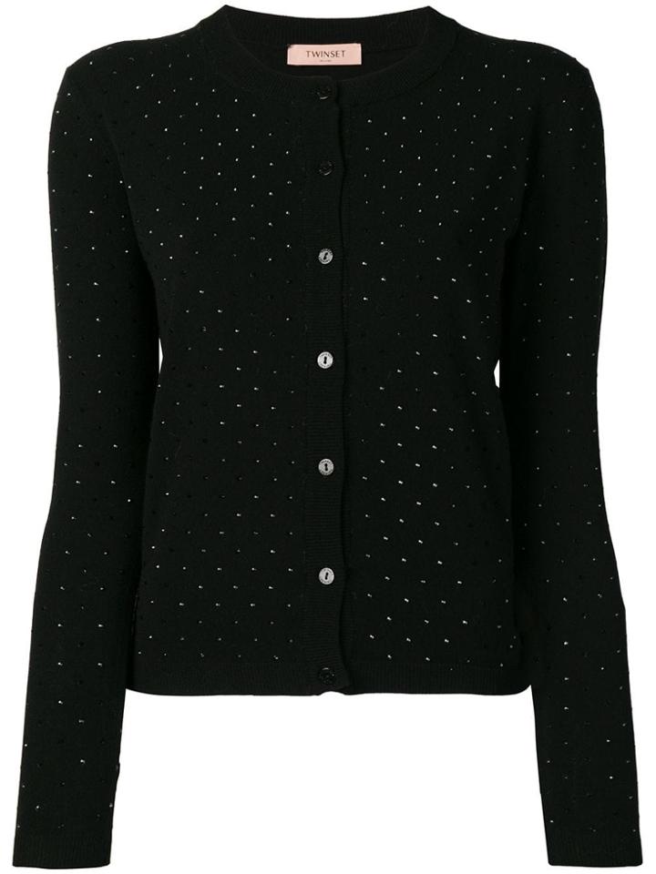 Twin-set Crystal-embellished Cardigan - Black