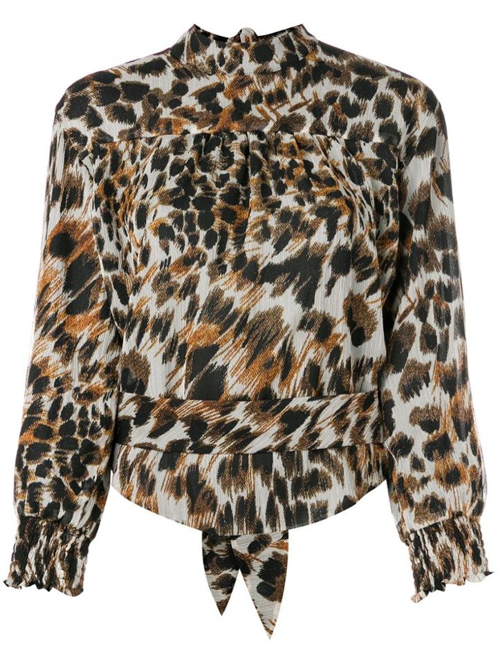Nanushka Leopard Print Top - Brown