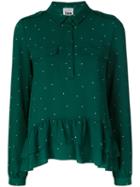 Twin-set - Dots Print Shirt - Women - Polyester/spandex/elastane - L, Green, Polyester/spandex/elastane