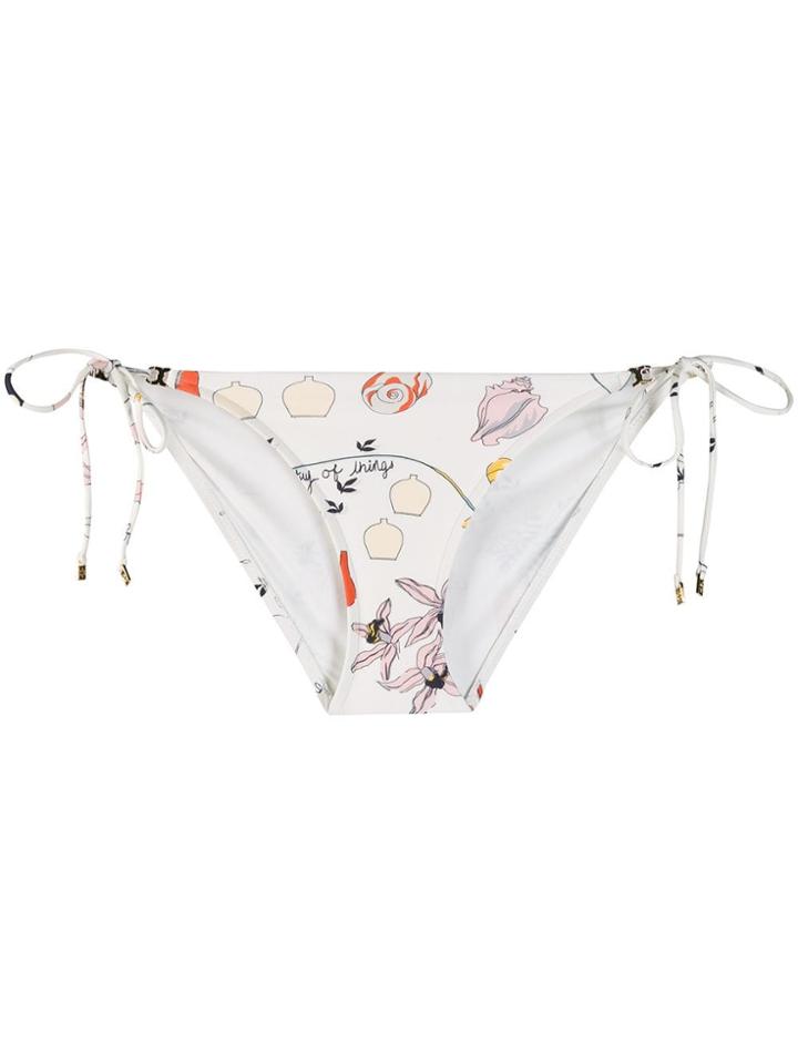 Tory Burch Floral Bikini Bottoms - White