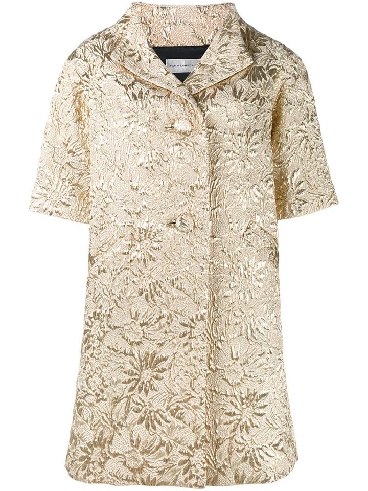 Faith Connexion Floral Brocade Coat, Women's, Size: 36, Grey, Cotton/polyamide/polyester/other Fibers