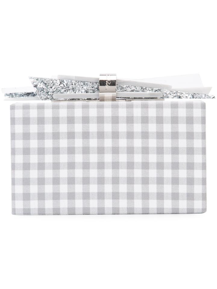 Edie Parker Plaid Box Clutch - Grey