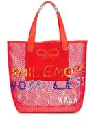 Anya Hindmarch Smile More Mesh Tote Bag - Red