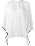 Adam Lippes Keyhole Poncho Blouse, Women's, Size: Xs, White, Viscose/silk