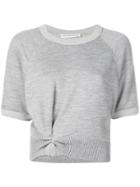T By Alexander Wang Double Layer Cropped Sweater - Grey