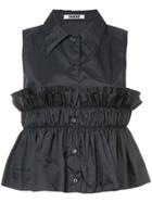 Jourden Ruffled Crop Top - Black