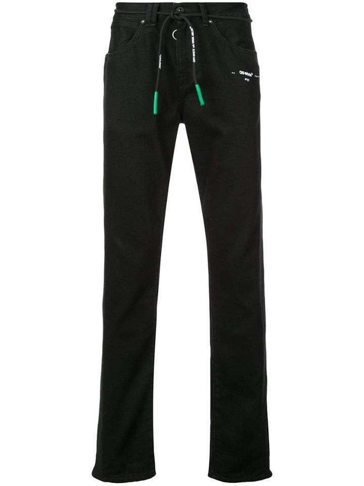 Off-white Regular Slim Fit Trousers - Black
