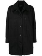 Mm6 Maison Margiela Shearling Collar Denim Coat - Black