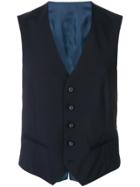 Tonello Plain Single Breasted Waistcoat - Blue