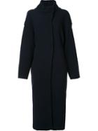 Les Animaux Long Oversized Coat, Women's, Size: Medium, Blue, Wool