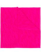 Lanvin Logo Embroidered Scarf - Pink & Purple